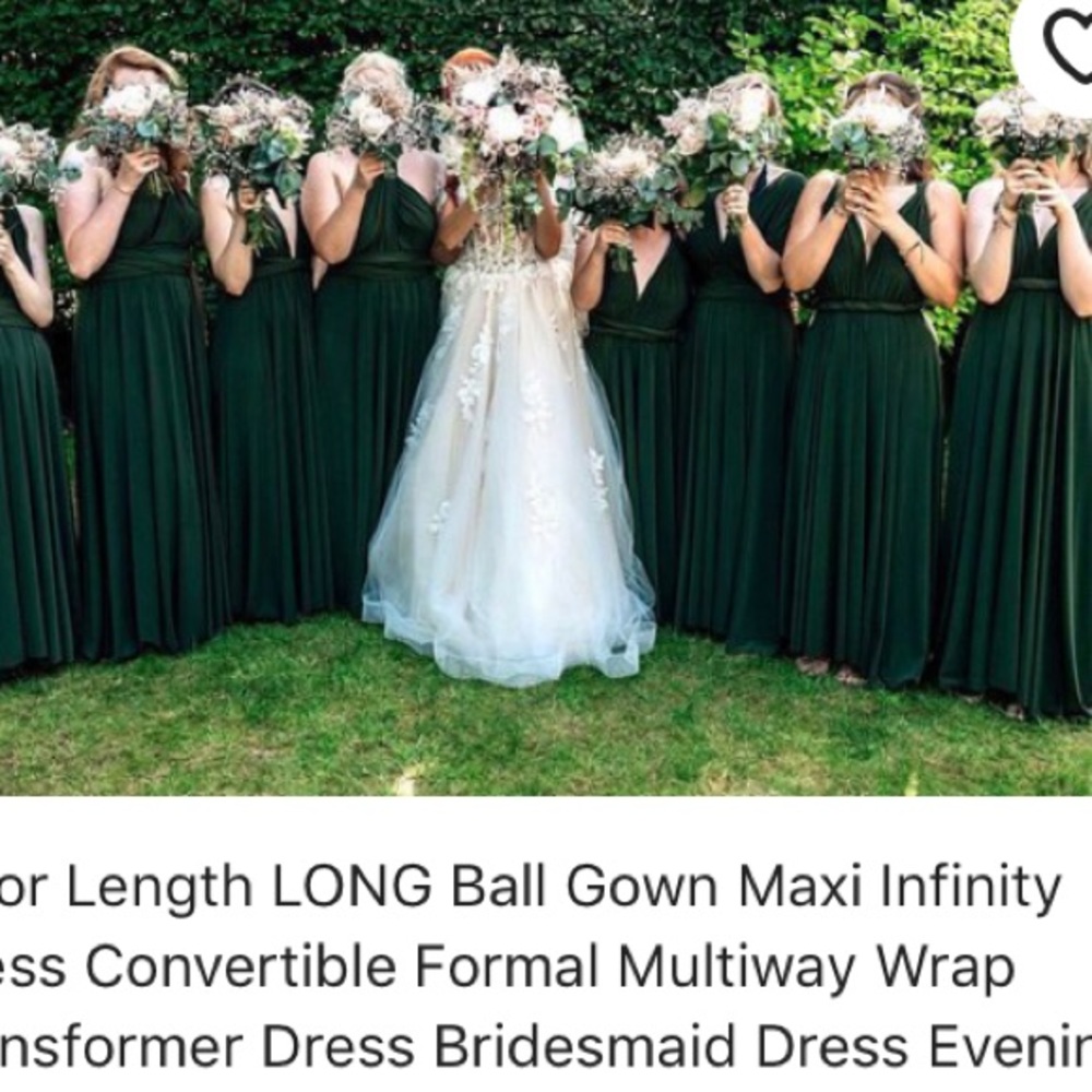 Forest green “convertible” bridesmaid dress